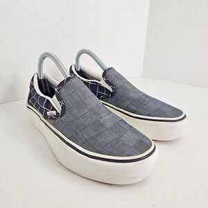 Vans Classic Slip-On Sneakers Black/Pewter Checkerboard Skater‎ Shoes Men's SZ 7